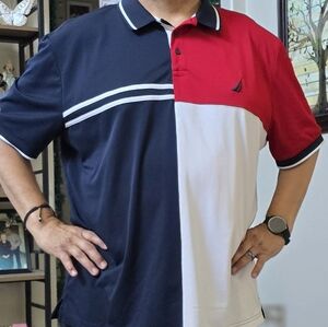 Nautica Men's Polo Shirt - Red, Navy, White